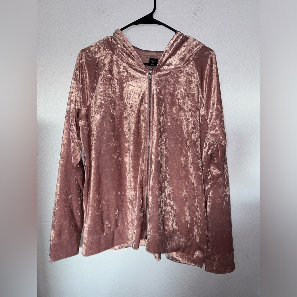 City Streets Blush Velvet Bomber Jacket